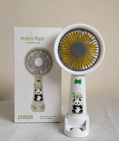 Mini Fan Rechargeable with Panda Print