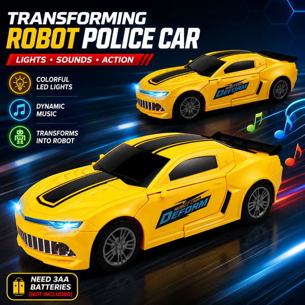 2 in 1 Transforming Robot Car Toy with Lights & Sound