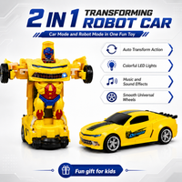 2 in 1 Transforming Robot Car Toy with Lights & Sound