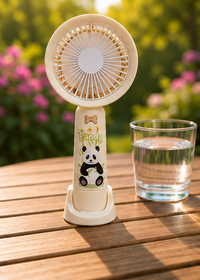 Mini Fan Rechargeable with Panda Print