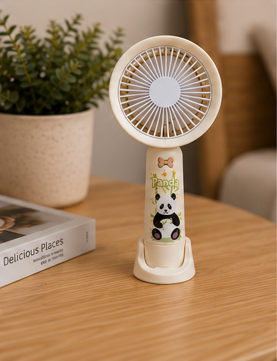 Mini Fan Rechargeable with Panda Print