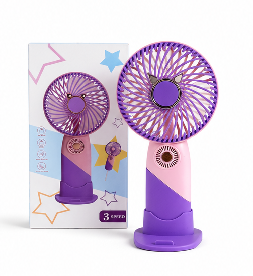 Portable Rechargeable Handheld Fan with Mobile Phone Stand