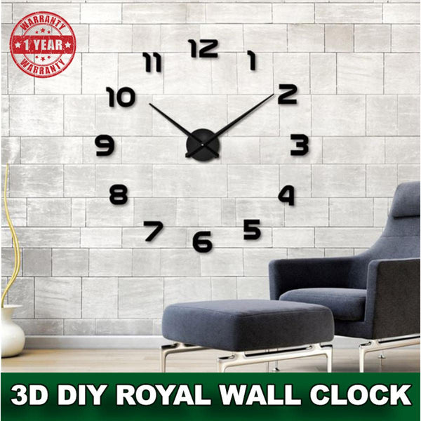 DIY 3D Acrylic Mirror Wall Clock Modern Home Decor